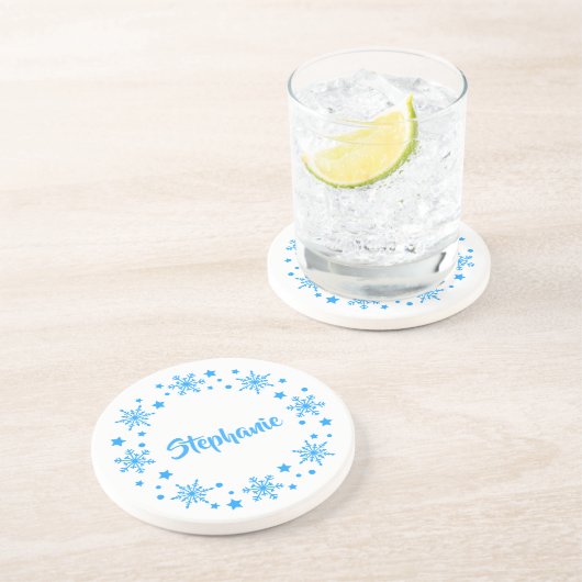 Holiday Snowflake Wreath コースター (側面)