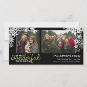 Holiday Snowflaksと2枚の水平方向の写真 シーズンカード (正面)