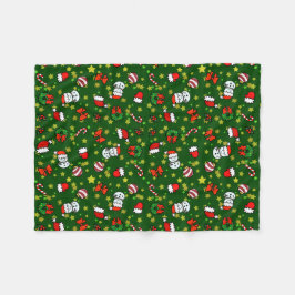 Holiday Snowman フリースブランケット