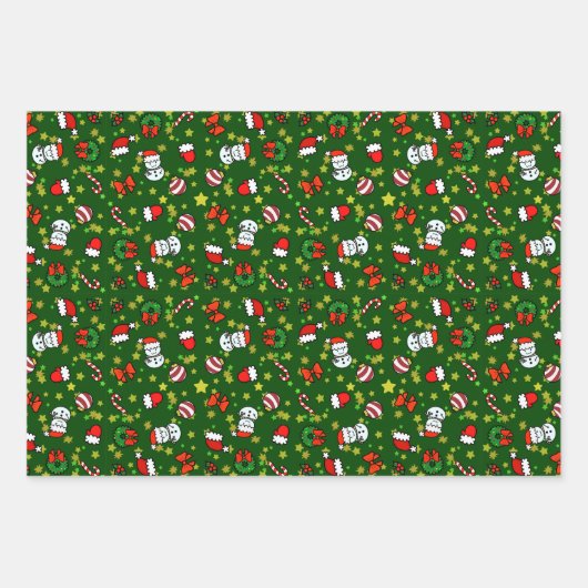 Holiday Snowman ラッピングペーパーシート (正面2)