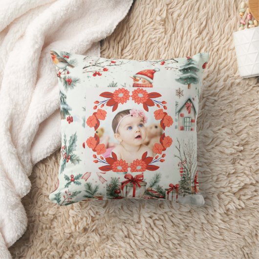 “Holiday Snuggles: Baby’s First Christmas Pillow” クッション (ブランケット)