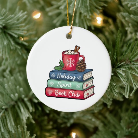 Holiday Spirit Book Club Ornament | Book Lovers セラミックオーナメント (ツリー)
