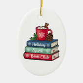Holiday Spirit Book Club Ornament | Book Lovers セラミックオーナメント (正面)