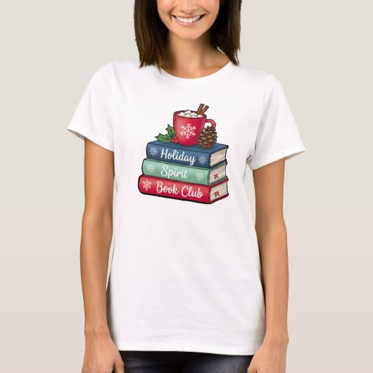 Holiday Spirit Book Club T-Shirt | Book Lovers Tシャツ (正面)