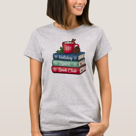 Holiday Spirit Book Club T-Shirt | Book Lovers Tシャツ (正面)