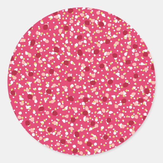 Holiday Sprinkles Hot Pink Sticker ラウンドシール (正面)