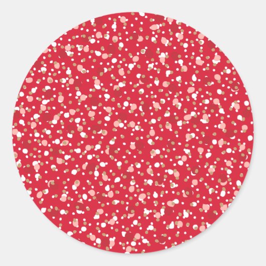 Holiday Sprinkles Red Sticker ラウンドシール (正面)