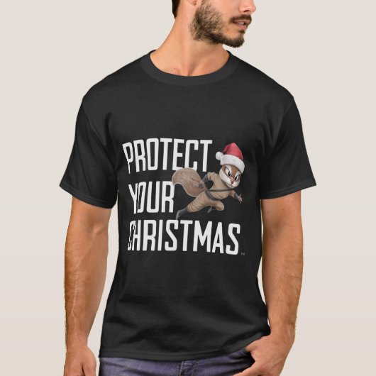 Holiday Squirrel Ninja with Santa Hat Tシャツ (正面)