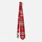 Holiday Staffordshire Terrier Red Plaid Christmas ネクタイ (裏面)