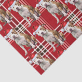 Holiday Stafforshire Dog Red Plaid Christmas 薄葉紙 (詳細)
