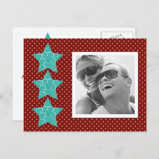 Holiday Starsフォトポストカード{red} シーズンポストカード (正面/裏面)