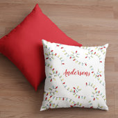 Holiday String Lights Personalized Christmas クッション