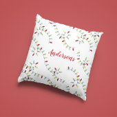 Holiday String Lights Personalized Christmas クッション