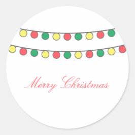 Holiday String of Lightsスタンプ ラウンドシール