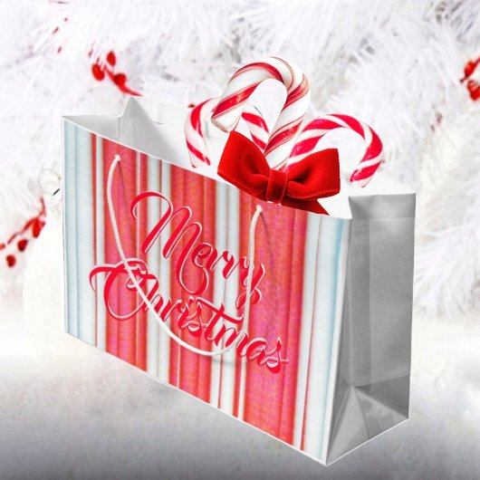 Holiday Stripes ラージペーパーバッグ