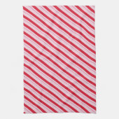 Holiday Stripes Red and Pink Kitchen Towel キッチンタオル (縦)