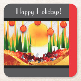 HOLIDAY SUNSHINE WITHIN THE PINES :) スクエアペーパーコースター