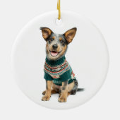 Holiday Sweater Cattle Dog セラミックオーナメント (裏面)