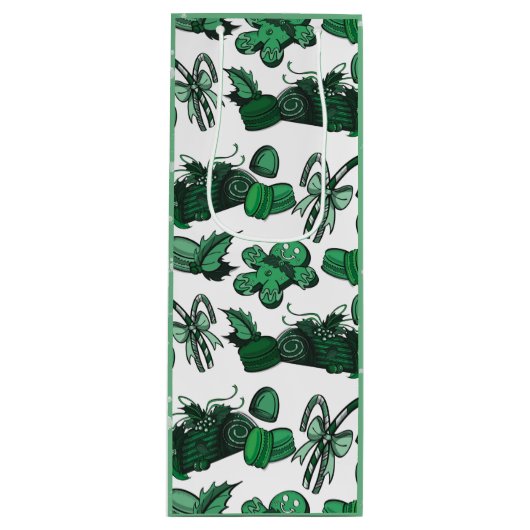 Holiday Sweets- Mint (Solid) ワインギフトバッグ (正面)