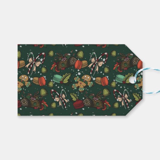 Holiday Sweets- Pine (Color) ギフトタグ (正面(横))