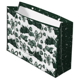 Holiday Sweets- Pine (Solid) ラージペーパーバッグ