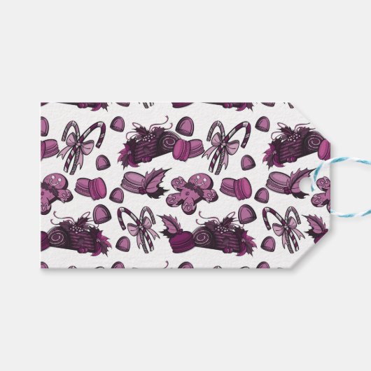 Holiday Sweets- Sugar Plum (Solid) ギフトタグ (正面(横))