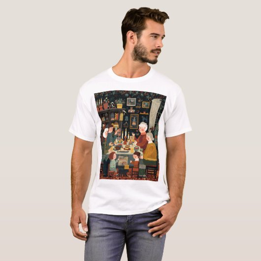 Holiday Table – A Cozy Family Feast Tシャツ (正面フル)