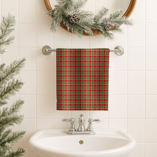 Holiday Tartan Towel Red Green Gift for the Season バスタオルセット