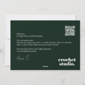 Holiday Thank You Business Order Card シーズンカード (裏面)