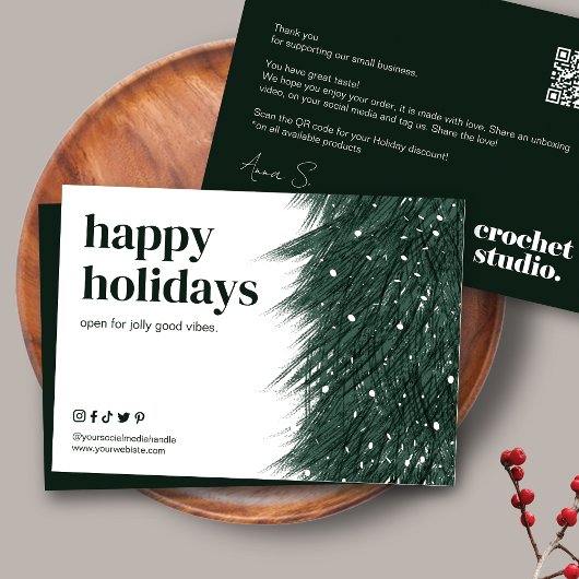 Holiday Thank You Business Order Card シーズンカード