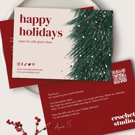 Holiday Thank You Business Order Card シーズンカード