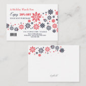 Holiday Thank You For your Applicance Promo Card 名刺 (正面/裏面)