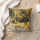 Holiday, the Picnic by James Tissot, ビクトリアン Art クッション (ブランケット)