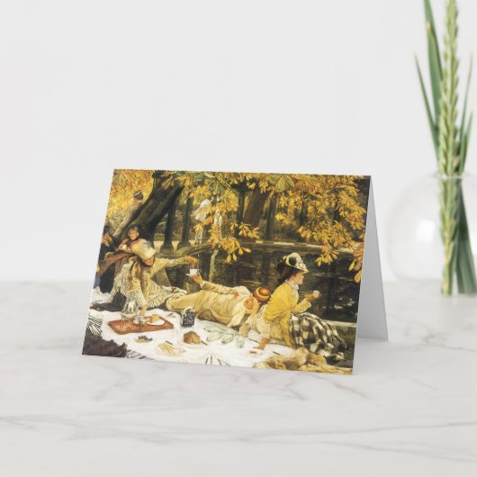 Holiday, the Picnic by James Tissot, ビクトリアン Art シーズンカード (正面)