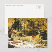 Holiday, the Picnic by James Tissot, ビクトリアン Art ポストカード (正面/裏面)