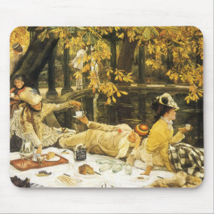 Holiday, the Picnic by James Tissot, ビクトリアン Art マウスパッド