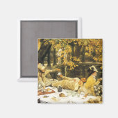 Holiday, the Picnic by James Tissot, ビクトリアン Art マグネット (正面/裏面)