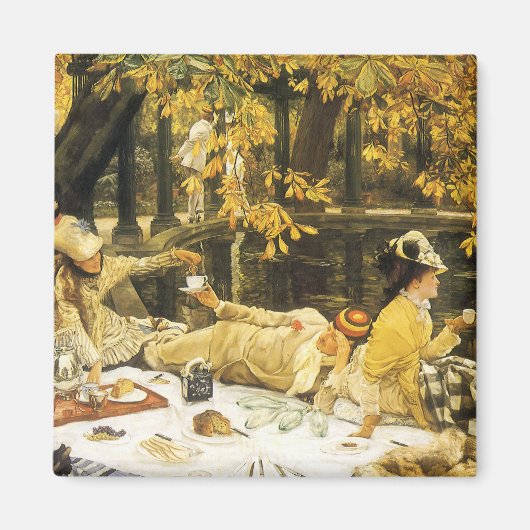 Holiday, the Picnic by James Tissot, ビクトリアン Art マグネット (正面)