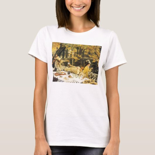 Holiday, the Picnic by James Tissot, ビクトリアン Art Tシャツ (正面)