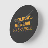 Holiday the season to sparkle ラウンド壁時計 (傾斜)