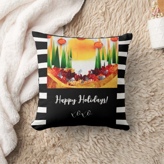 HOLIDAY Throw Pillow クッション (ブランケット)