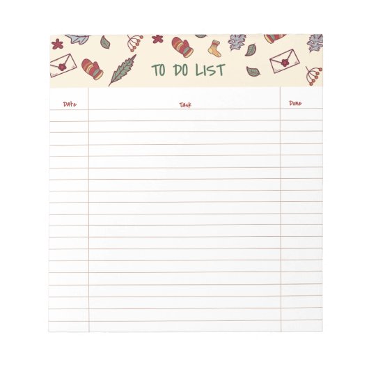 Holiday To-Do List Notepad ノートパッド (正面)