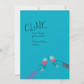 Holiday Toast カード – 「Clink」ワイングラスの乾杯 (正面)