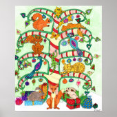 Holiday Tree of Life Folk Art ポスター (正面)