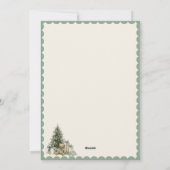 Holiday Tree Presents Teddy Bear Rustic Christmas シーズンカード (裏面)