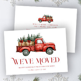 Holiday Truck Moving New Home Announcement Card シーズンカード