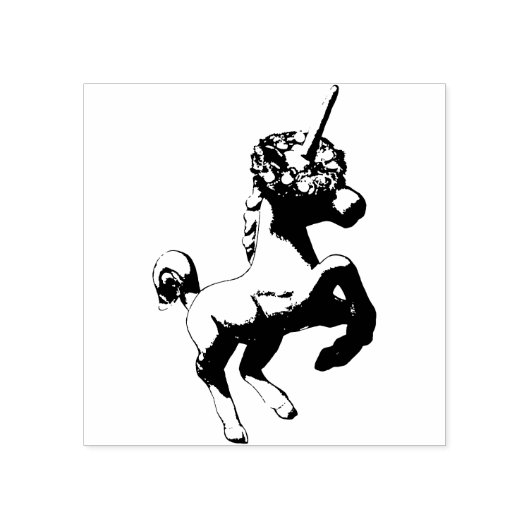 "Holiday Unicorn"クリスマススタンプ（右向き） ラバースタンプ (インプリント)