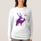 Holiday Vibes Deers Long Sleeves Top Tシャツ (正面)