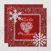 Holiday Wedding Invitation with SNOWFLAKES 招待状 (正面/裏面)