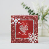 Holiday Wedding Invitation with SNOWFLAKES 招待状 (スタンド正面)